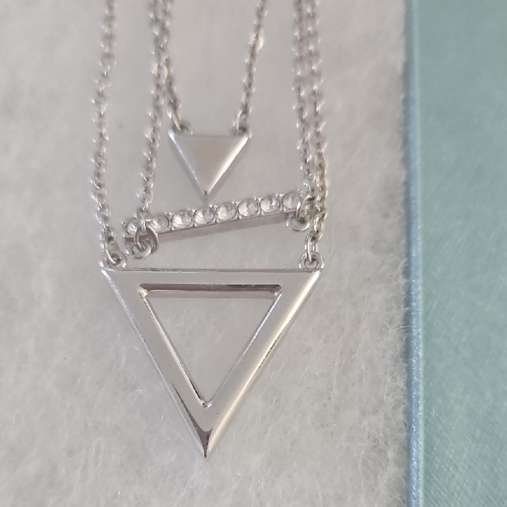 Touchstone Crystal Geometric Silver Necklace - image 2